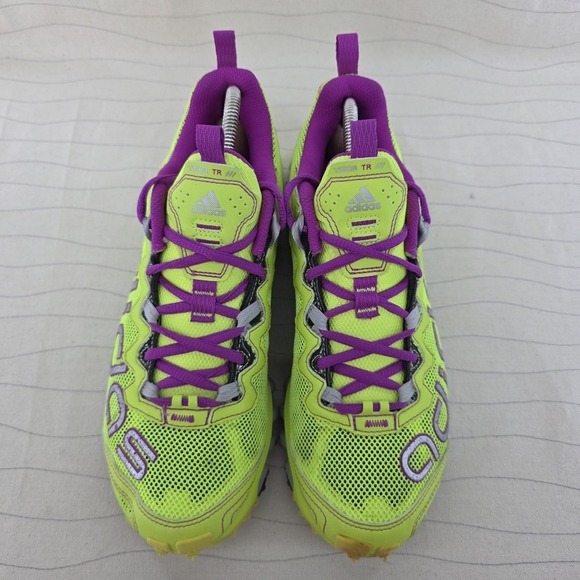 Adidas Womens Vigor TR Black Neon Yellow Purple Trail Running Shoes G66615 Sz 10 - Picture 3 of 15
